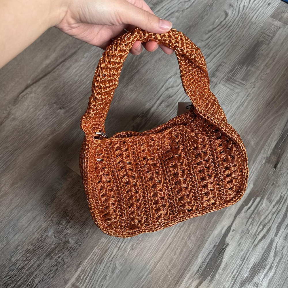 ZARA BRAIDED RHINESTONE WOVEN MINI BAG - BRAND NEW WITH TAG - Picture 1 of 8